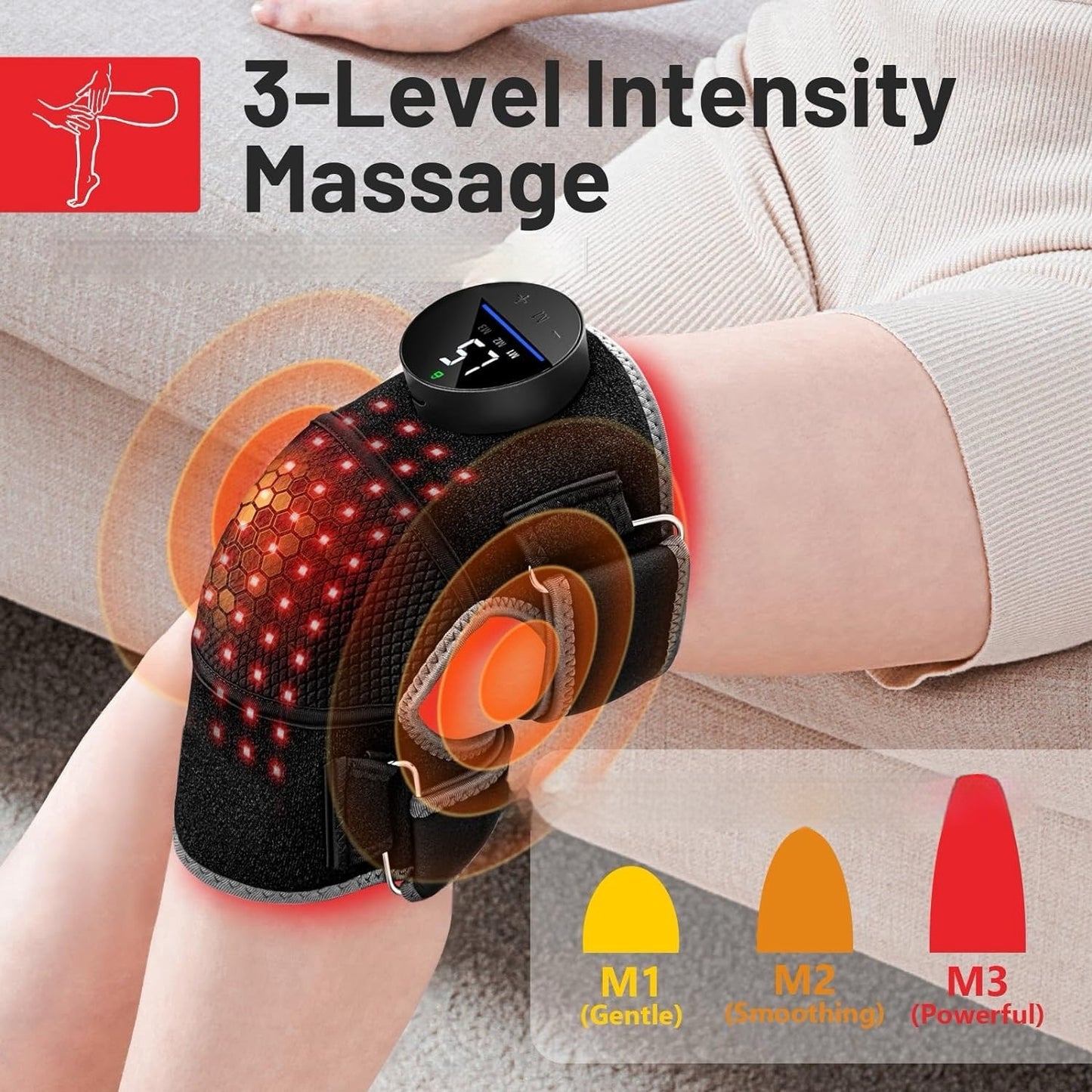 LED Real Red Light Knee Pad Shoulder Pad Red Light Physiotherapy Hot Compress- with FREE expert recovery guide E-book