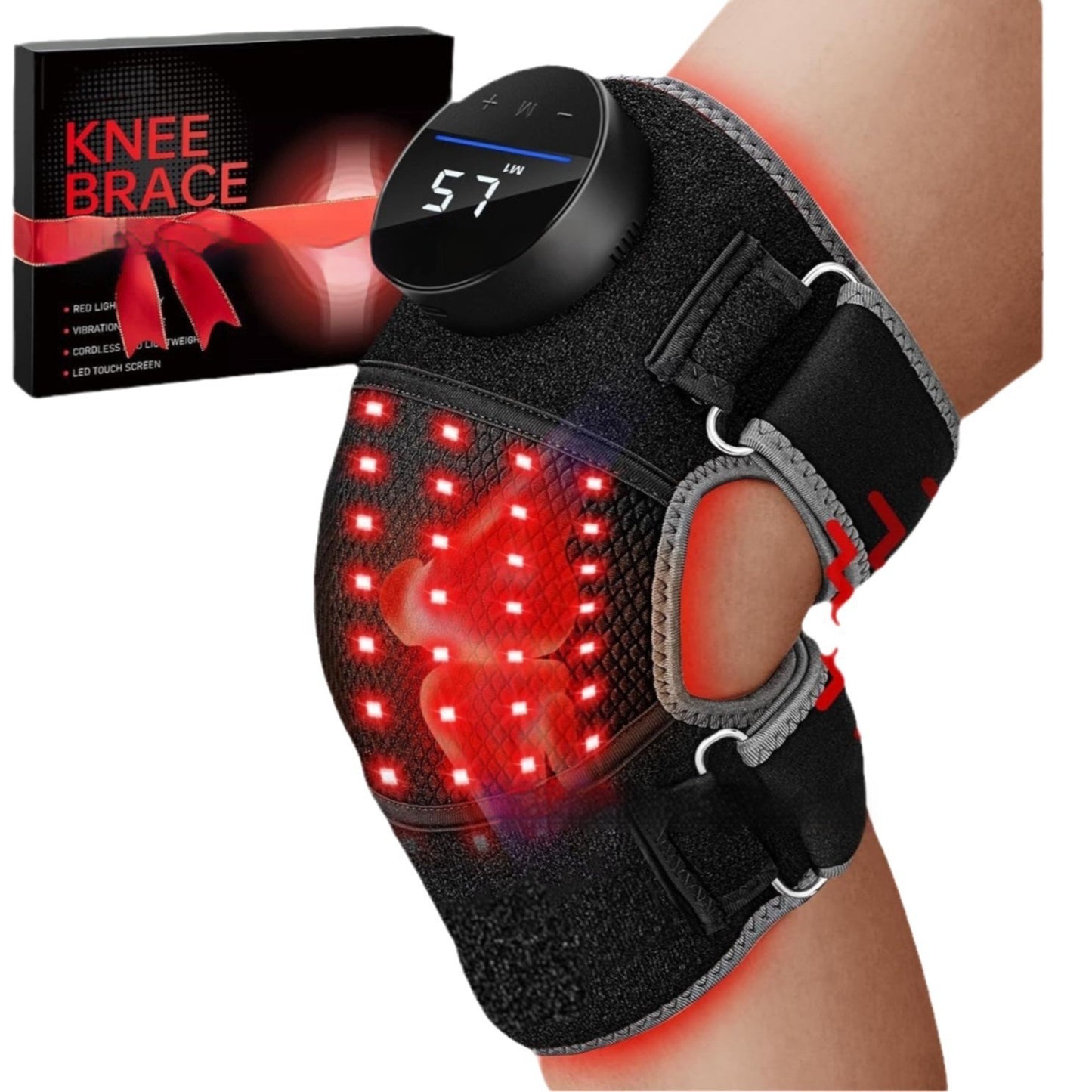 LED Real Red Light Knee Pad Shoulder Pad Red Light Physiotherapy Hot Compress- with FREE expert recovery guide E-book