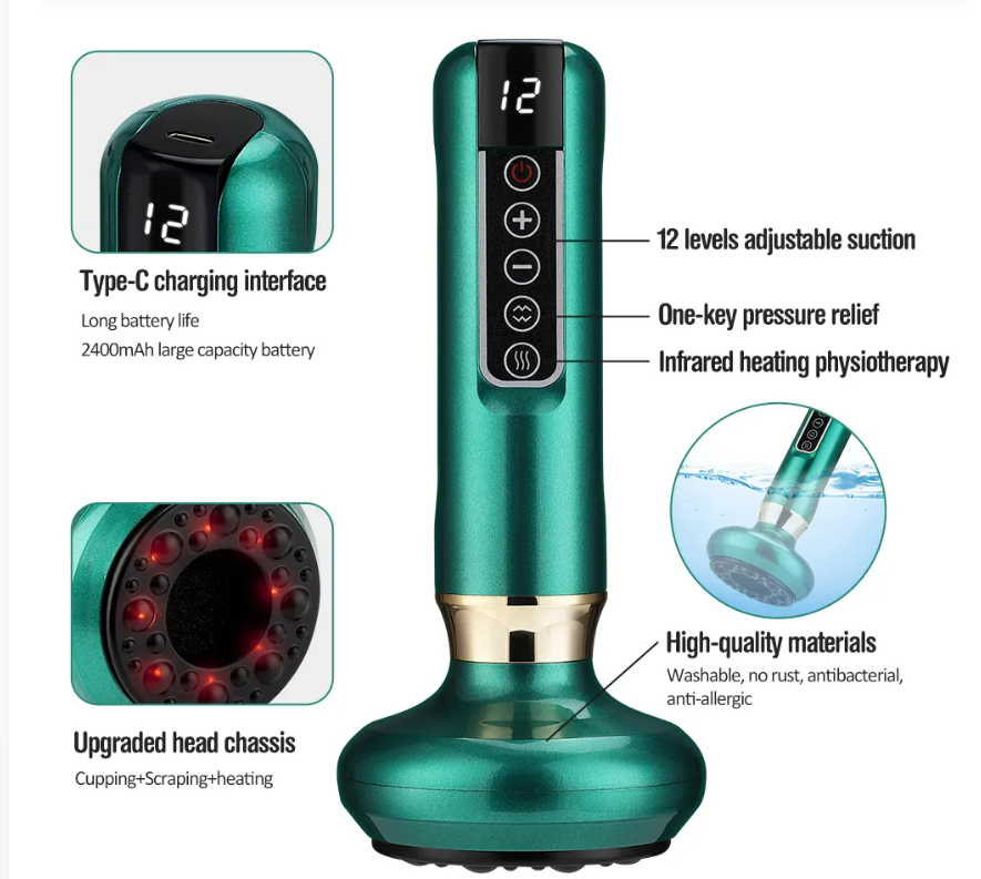 Electric Vacuum Cupping Massager For Body Anti-Cellulite Suction Cup