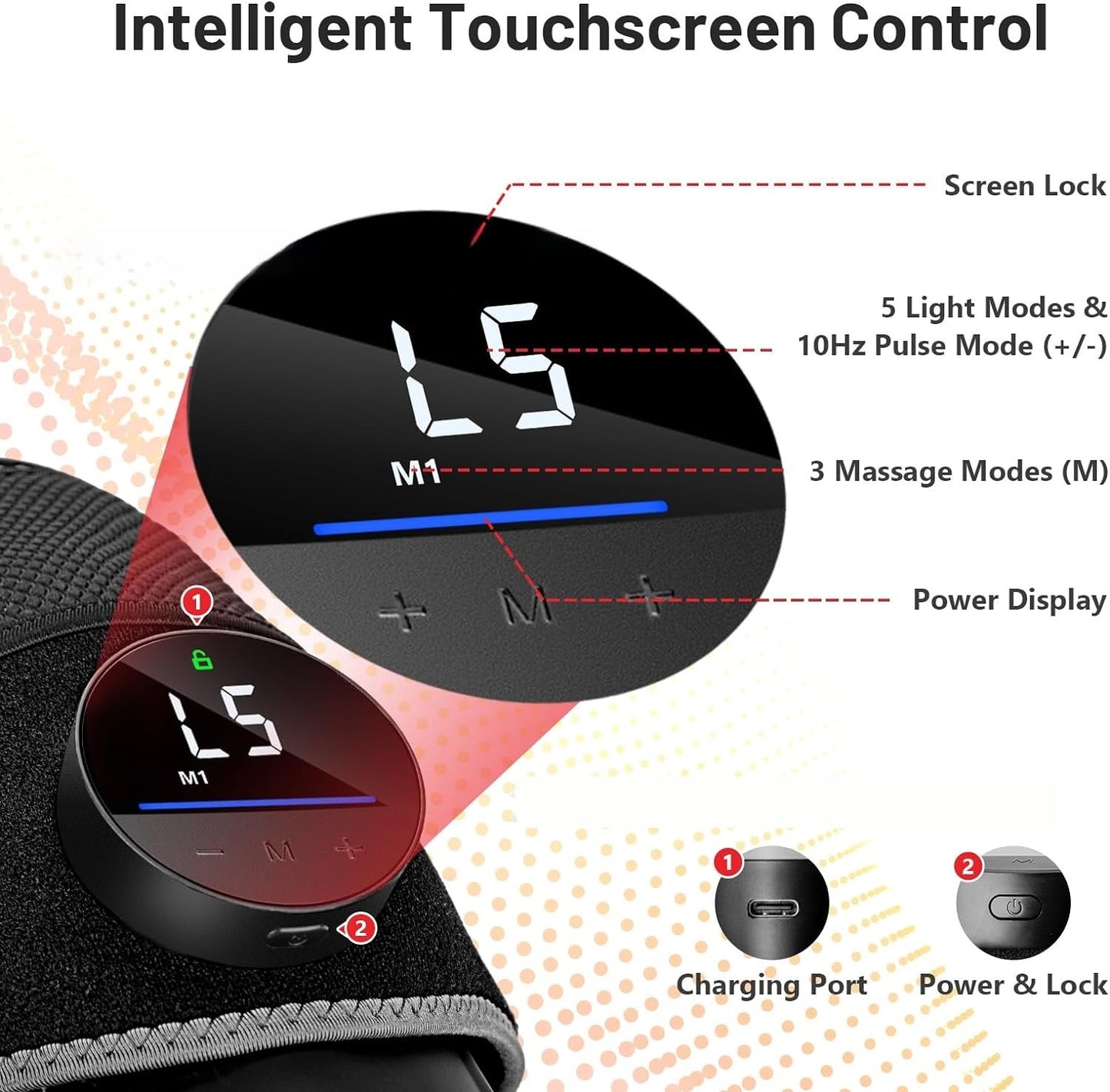 LED Real Red Light Knee Pad Shoulder Pad Red Light Physiotherapy Hot Compress- with FREE expert recovery guide E-book
