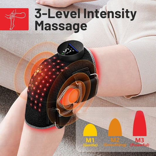 LED Real Red Light Knee Pad Shoulder Pad Red Light Physiotherapy Hot Compress- with FREE expert recovery guide E-book
